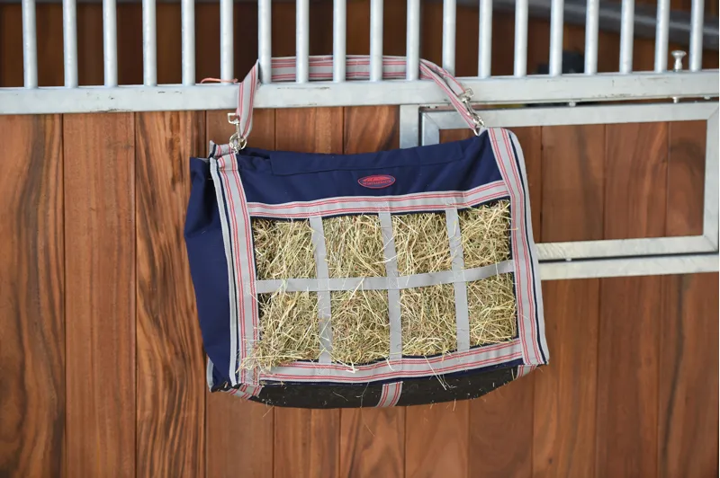 WeatherBeeta Slow Feeder Hay Bag - Navy/Silver/Red-2