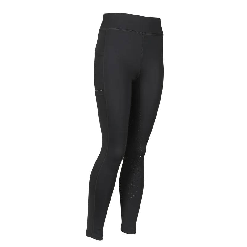 Shires Aubrion Children's Shield Winter Riding Tights - Black