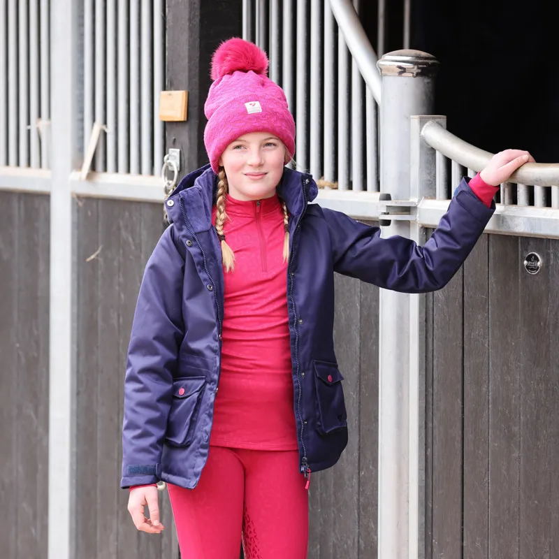 Shires Aubrion Fleece Lined Bobble Hat - Cerise-1