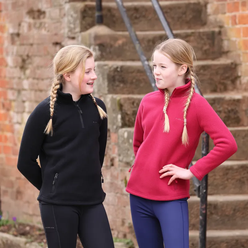 Shires Aubrion Children's Restore Half Zip Fleece - Cerise-2