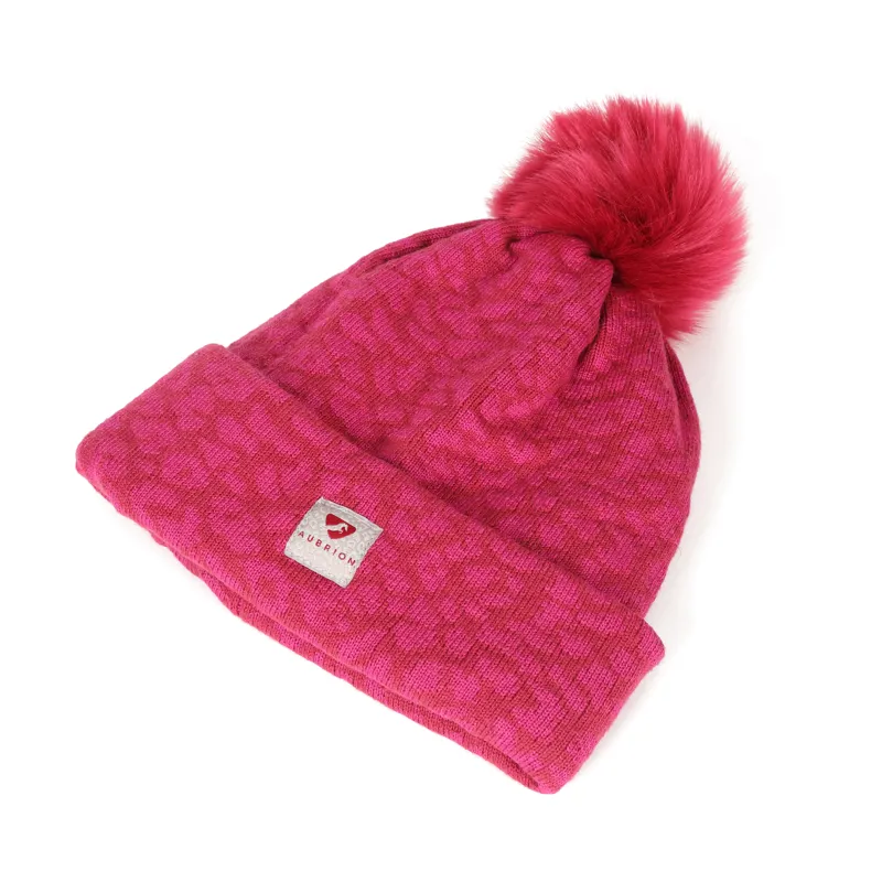 Shires Aubrion Fleece Lined Bobble Hat - Cerise