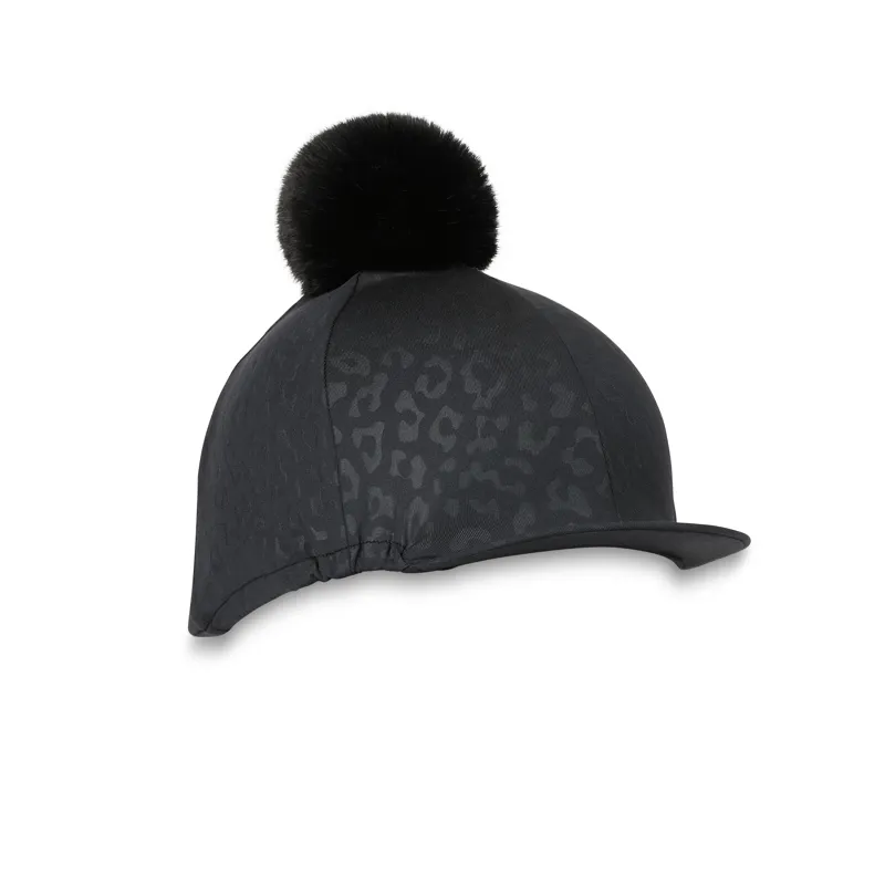 Shires Aubrion Leopard Print Hat Cover - Black-1