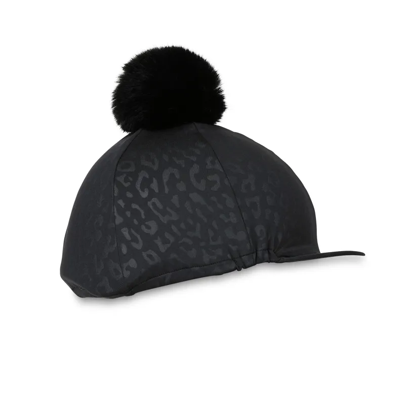Shires Aubrion Leopard Print Hat Cover - Black-2