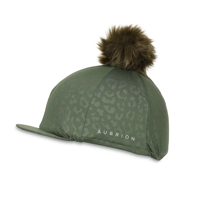 Shires Aubrion Leopard Print Hat Cover - Green