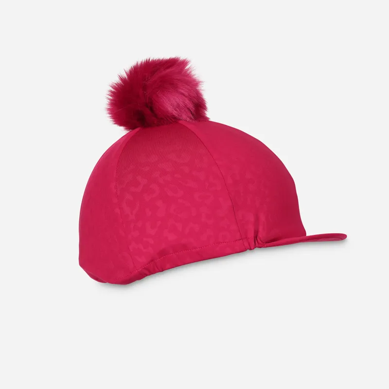 Shires Aubrion Leopard Print Hat Cover - Cerise-2
