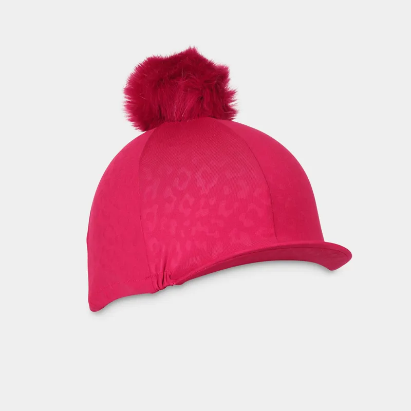 Shires Aubrion Leopard Print Hat Cover - Cerise-1
