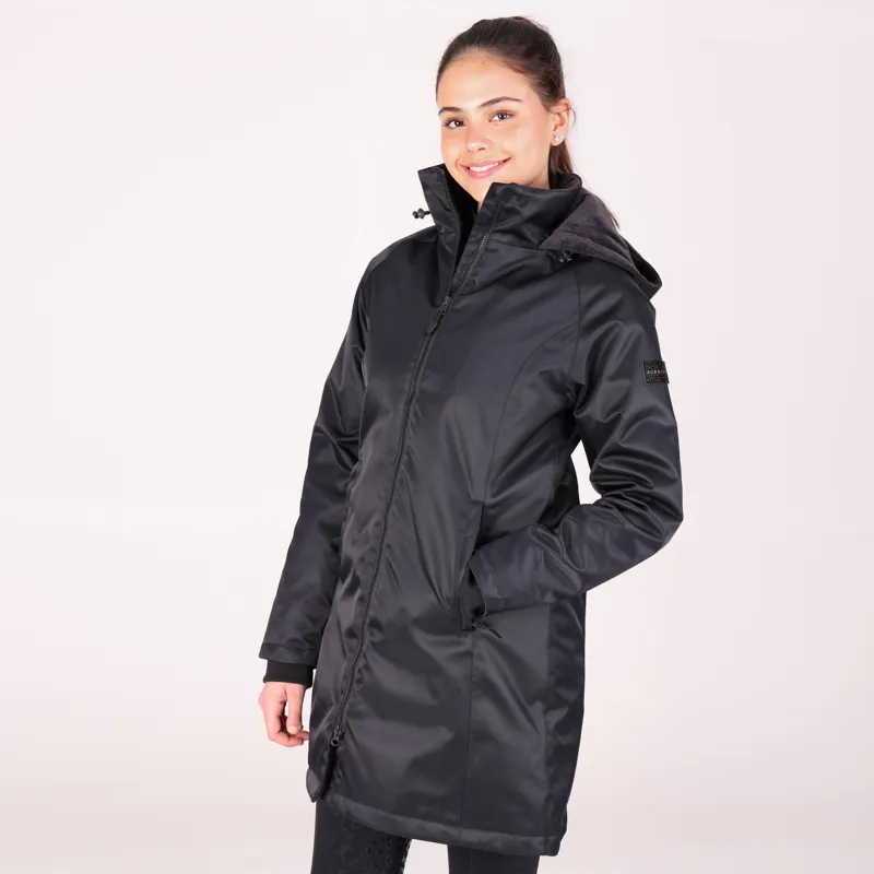 Shires Aubrion Halcyon Waterproof Mid Length Coat - Black-2