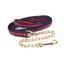 Hy Soft Webbing Lead Rein with Chain - Navy/Red