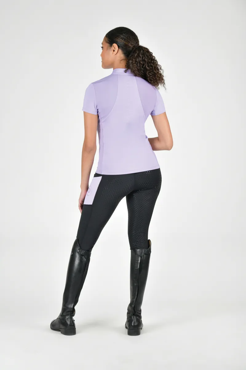 Dublin Tabby Short Sleeve Riding Top - Mauve-2