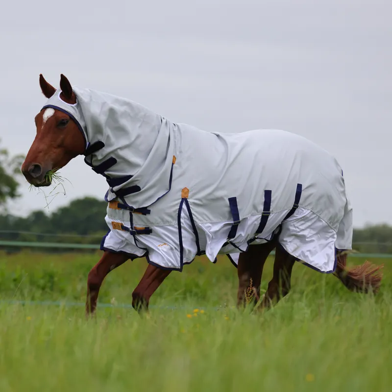 Shires Highlander Plus Sun Shade Fly Combo Rug - Grey-1