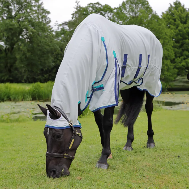 Shires Highlander Plus Sweet-Itch Combo Rug - White-1