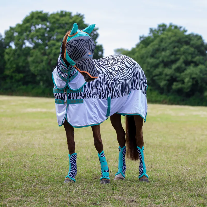 Shires Tempest Original Zeb-Tek Fly Combo Rug - Zebra Print-4