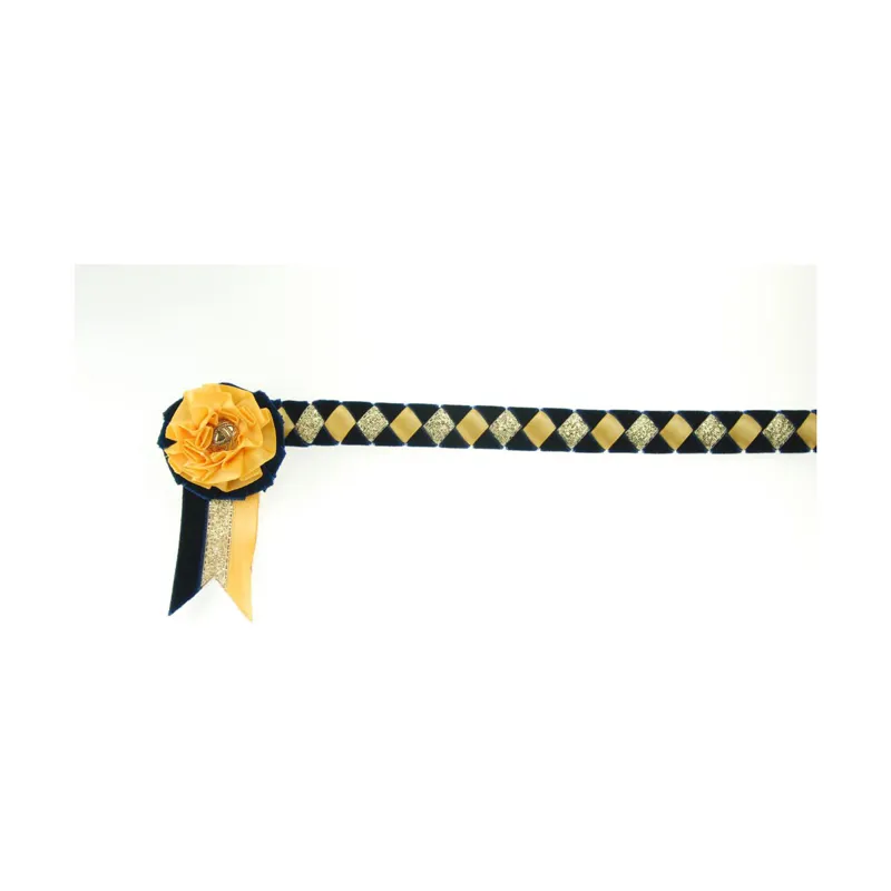 ShowQuest Newport Brow Band - Navy/Sunshine/Gold