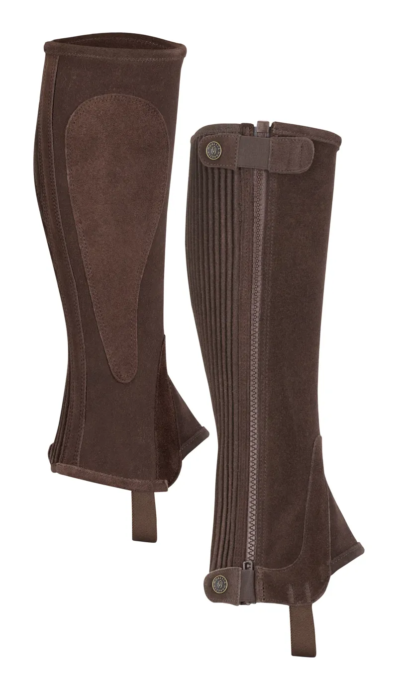Shires Moretta Suede Childs Half Chaps - Brown