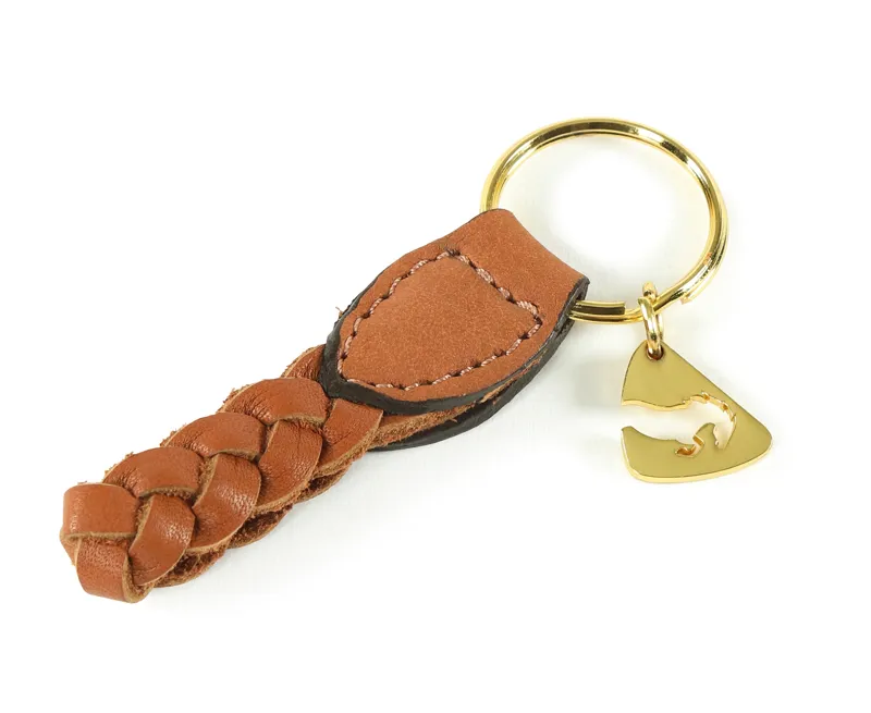 Shires Aubrion Plaited Keyring - Tan