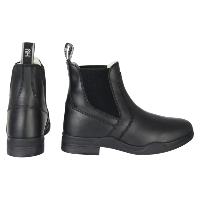 Hy Equestrian Fleece Lined Wax Leather Jodhpur Boot - Black