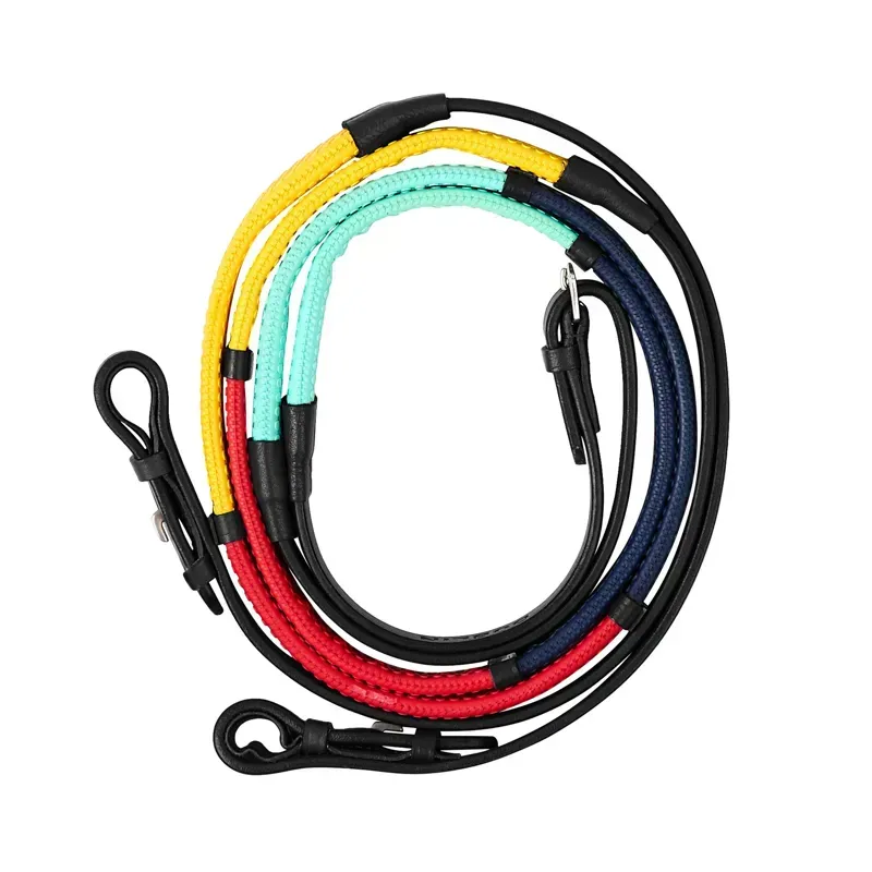 Dublin Rainbow Reins - Black/Multi