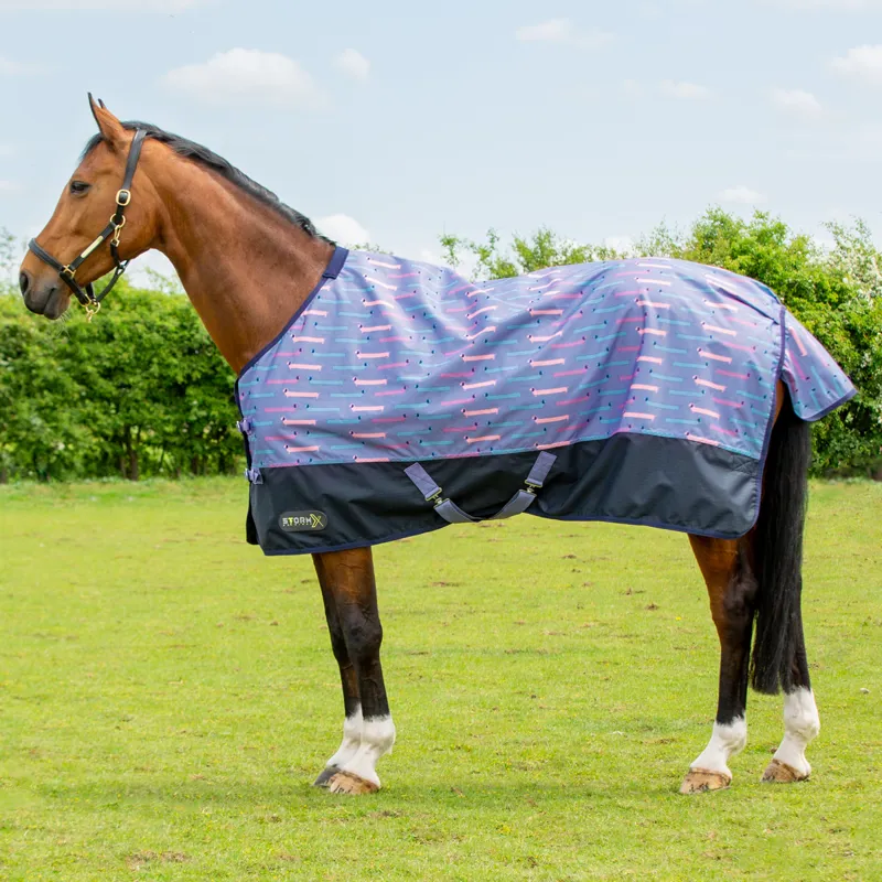 StormX Original Dorris The Dachshund 0g Turnout Rug - Riviera/Navy