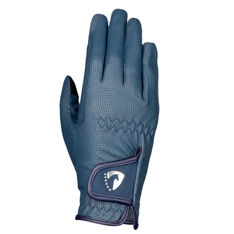 Hy Equestrian Sparkle Touch Riding Gloves - Navy