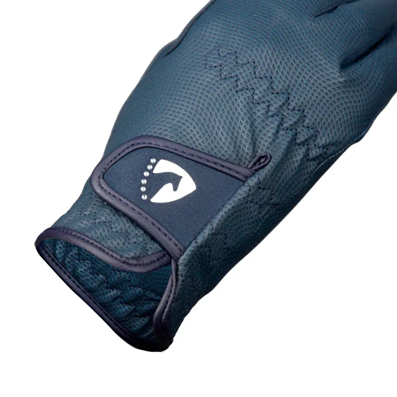 Hy Equestrian Sparkle Touch Riding Gloves - Navy-2