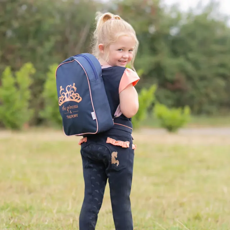 The Princess and The Pony Complete Grooming Kit Rucksack by Little Rider - Navy/Peach-1