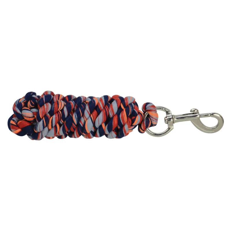 Hy Three Toned Lead Rope - Grey/Red/Navy/Orange