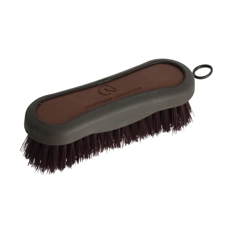 Coldstream Faux Leather Face Brush - Brown/Black