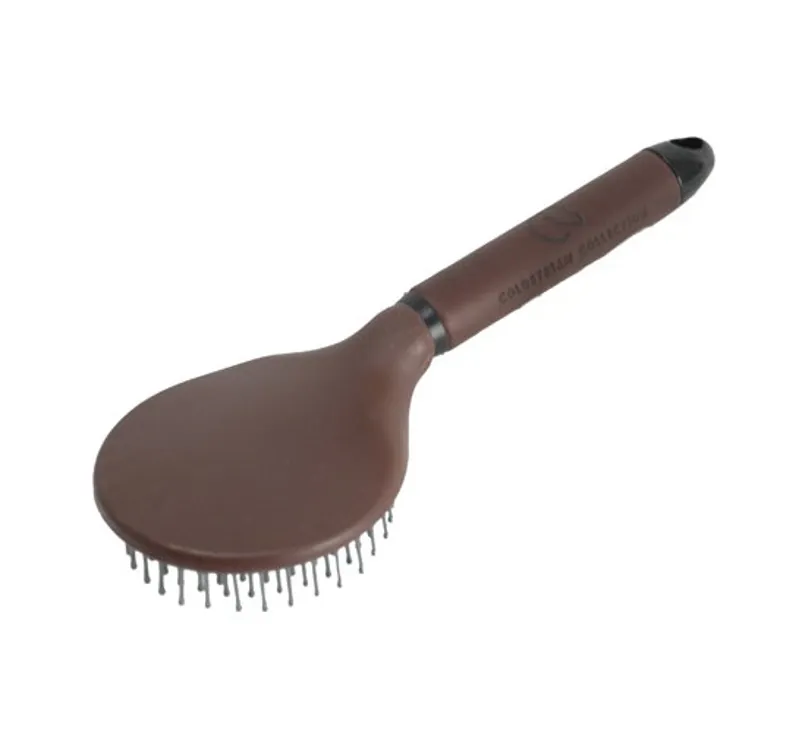 Coldstream Faux Leather Mane And Tail Brush - Brown/Black