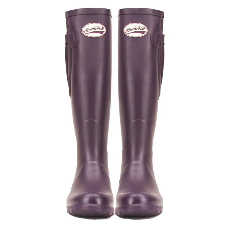Rockfish Women's Tall Adjustable Matt Wellington Boots - Purple Grape-1