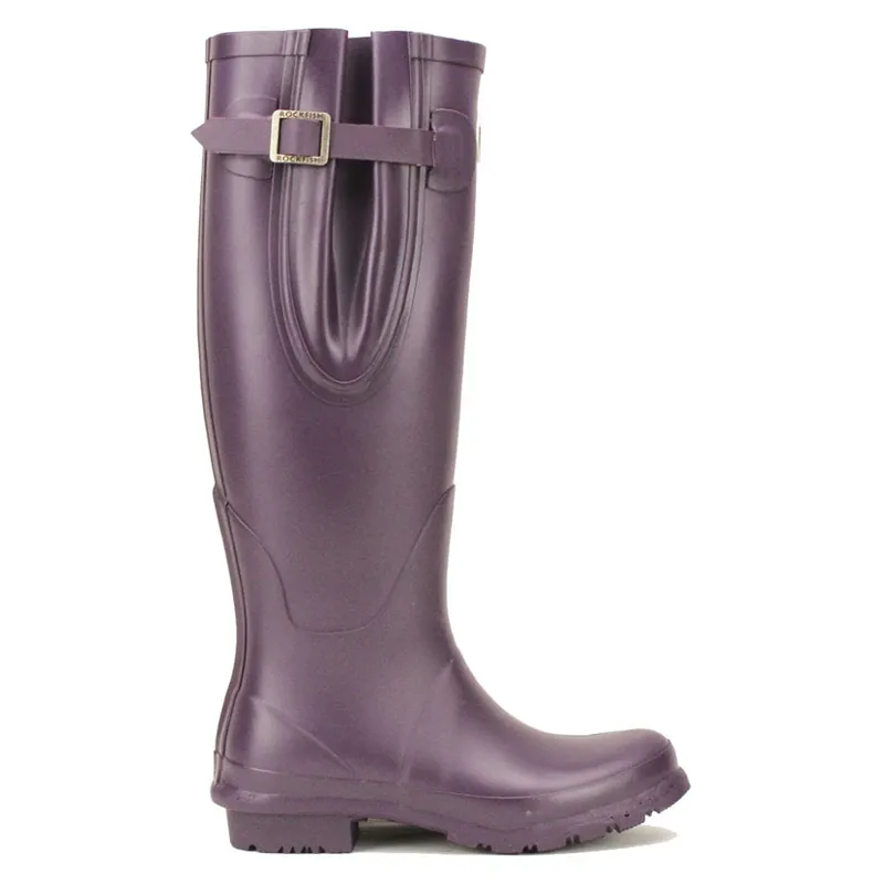 Rockfish Women's Tall Adjustable Matt Wellington Boots - Purple Grape-2