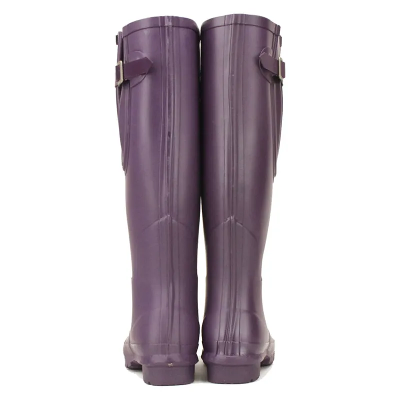 Rockfish Women's Tall Adjustable Matt Wellington Boots - Purple Grape-3