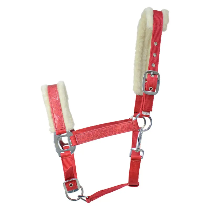 Hy Equestrian Christmas Santa Head Collar - Red Sparkle
