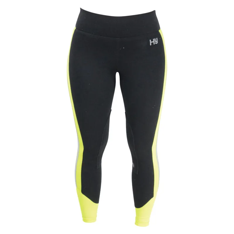 Hy Equestrian Reflector Ladies Breeches - Yellow/Black