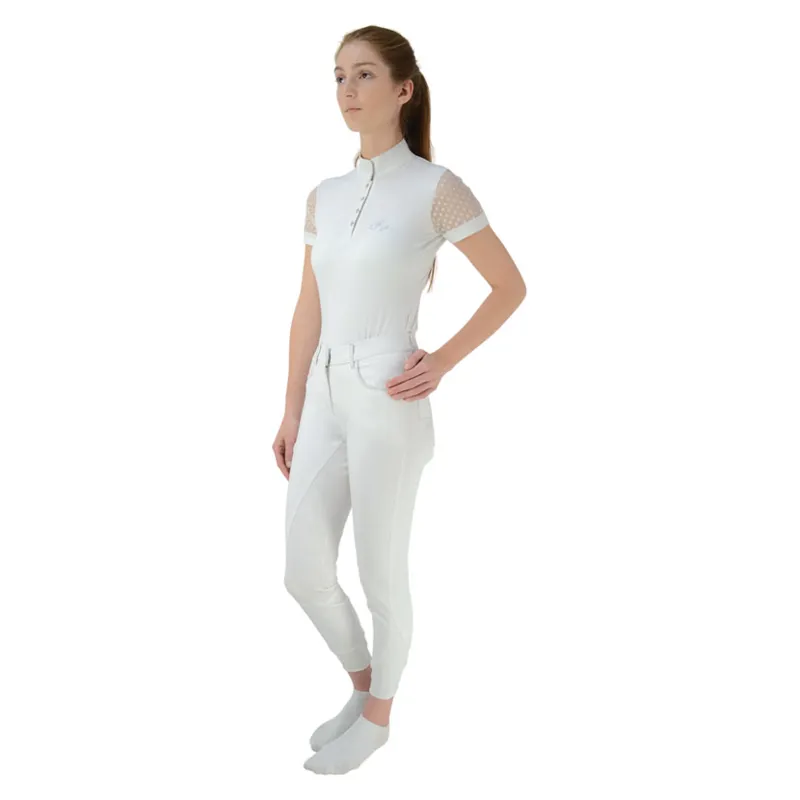 Hy Equestrian Lydia Lace Show Shirt - White