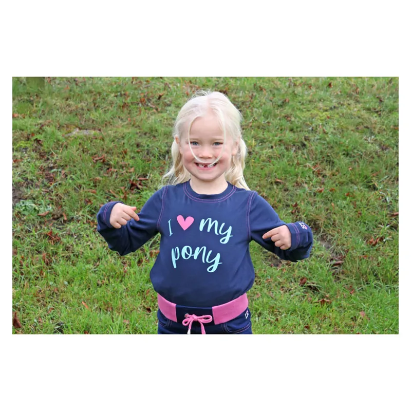 I Love My Pony Collection Long Sleeve T-Shirt By Little Rider - Navy-3