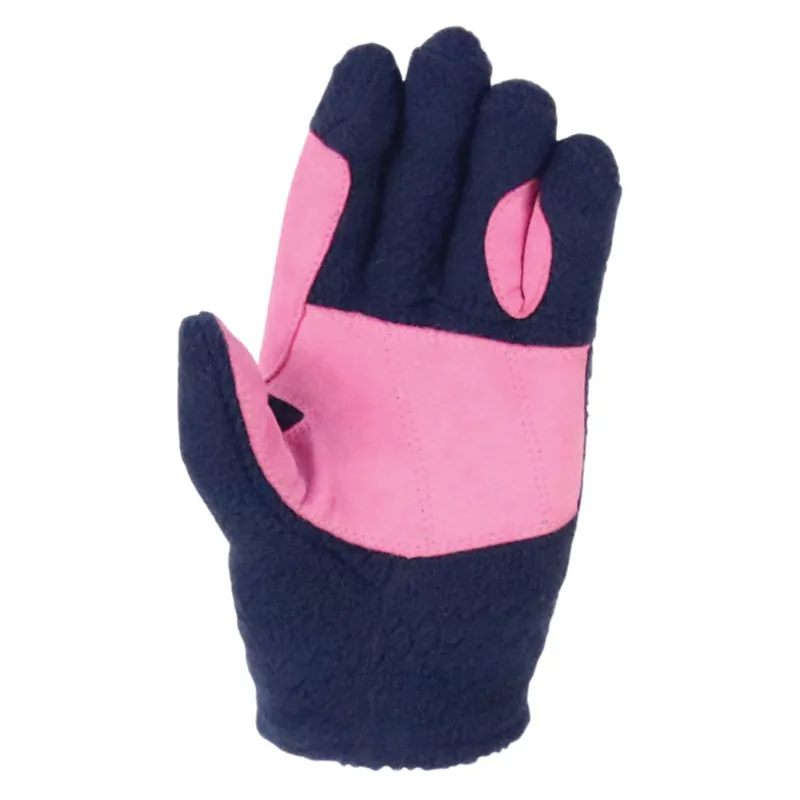 I Love My Pony Collection Fleece Gloves By Little Rider - Navy/Pink-1
