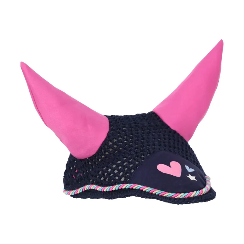 I Love My Pony Collection Fly Veil By Little Rider - Navy/Pink
