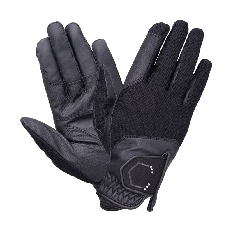 Coldstream Next Generation Blakelaw Diamante Riding Gloves - Black/Silver