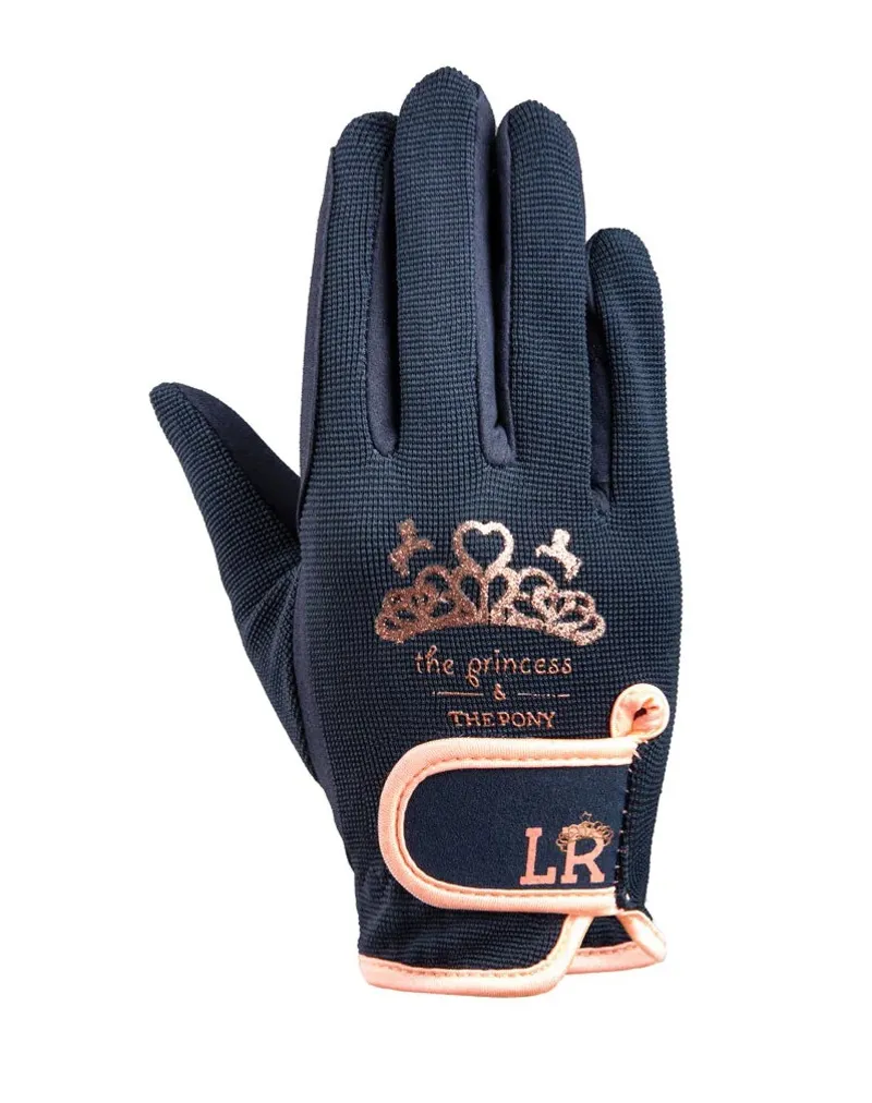 The Princess and The Pony Riding Gloves by Little Rider - Navy/Peach