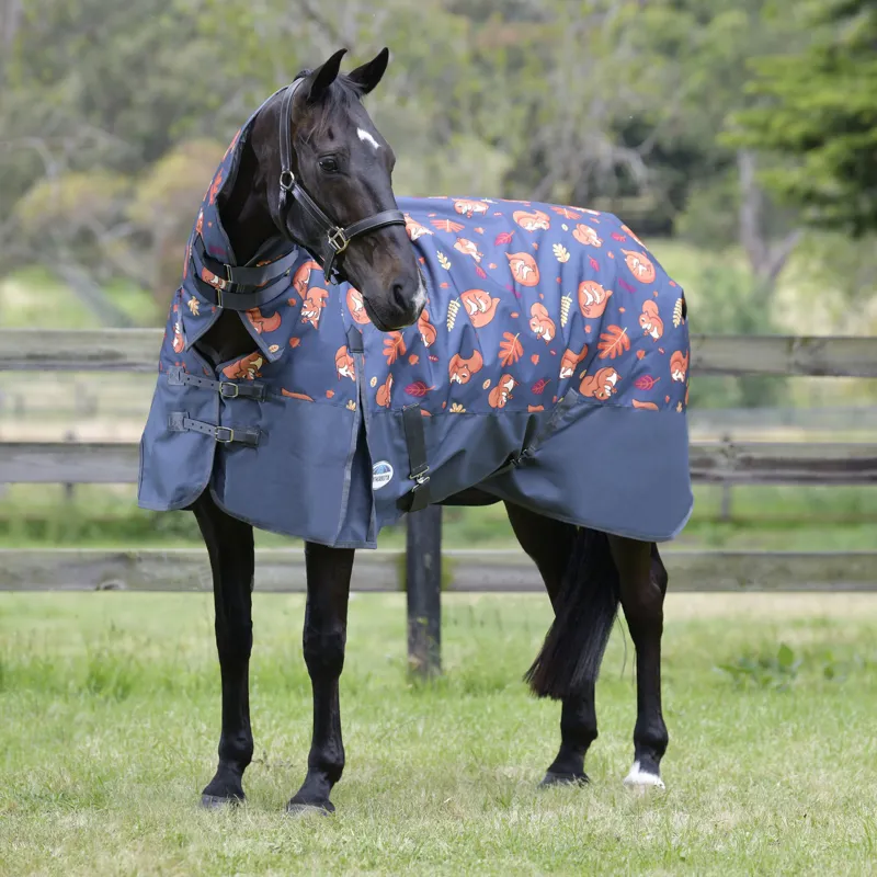 Weatherbeeta ComFiTec Essential 220g Combo Turnout Rug - Squirrel Print-1