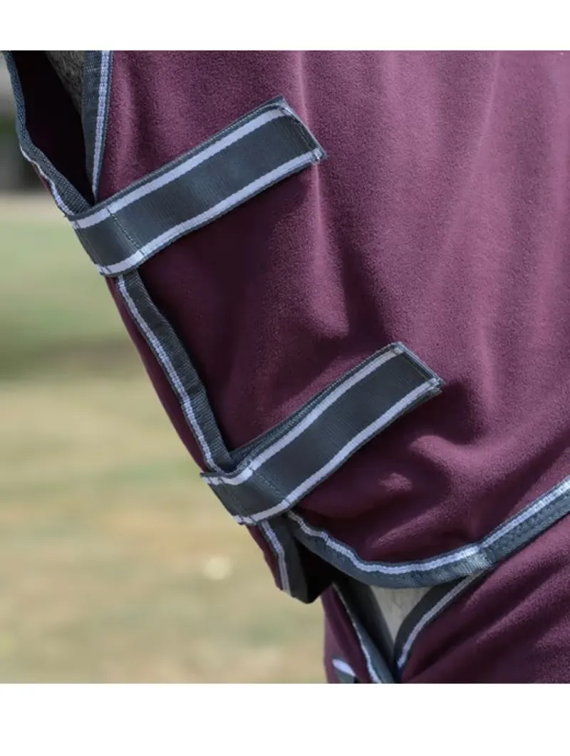 WeatherBeeta Fleece Cooler Combo Neck Rug - Maroon/Grey/White-1