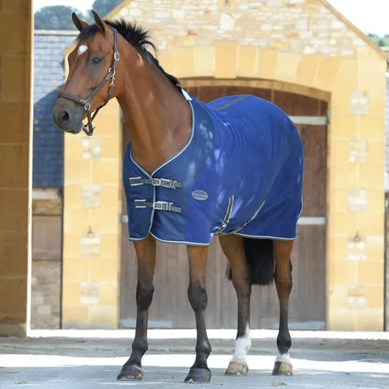WeatherBeeta Fleece Cooler Standard Neck Rug - Dark Blue/Grey