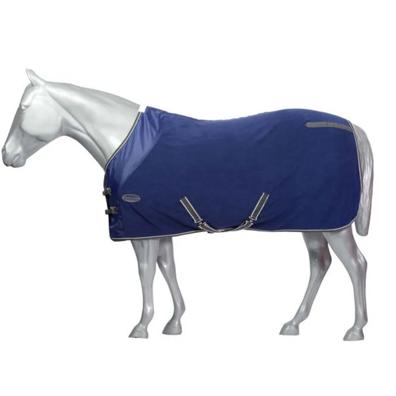 WeatherBeeta Fleece Cooler Standard Neck Rug - Dark Blue/Grey-4