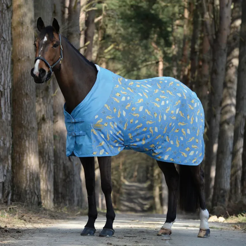 WeatherBeeta Fleece Cooler Standard Neck Rug - Seahorse Print
