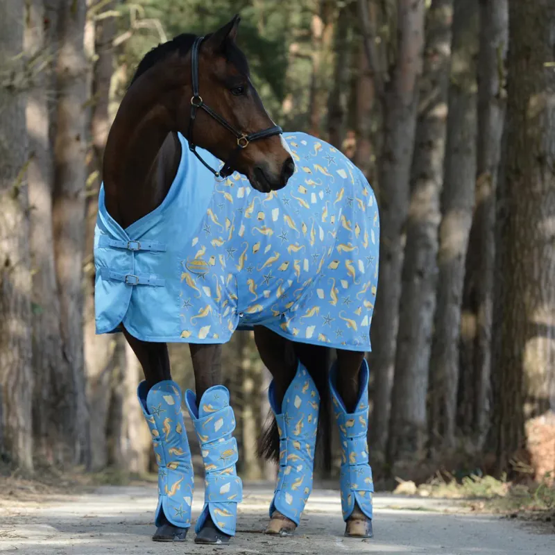 WeatherBeeta Fleece Cooler Standard Neck Rug - Seahorse Print-1
