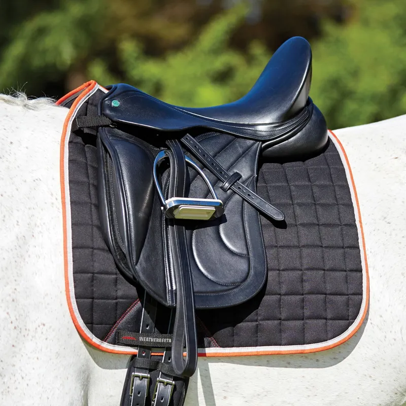 Weatherbeeta Therapy-Tec Dressage Saddle Pad - Black/Red/Silver-1