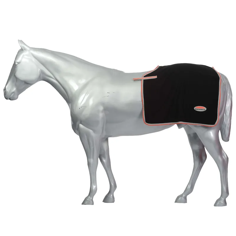 WeatherBeeta Therapy-Tec Fleece Quarter Sheet - Black/Silver/Red-1