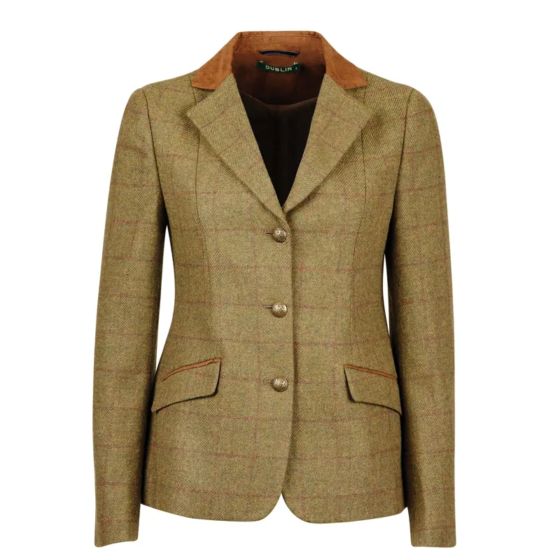 Dublin Albany Tweed Suede Collar Tailored Jacket - Brown