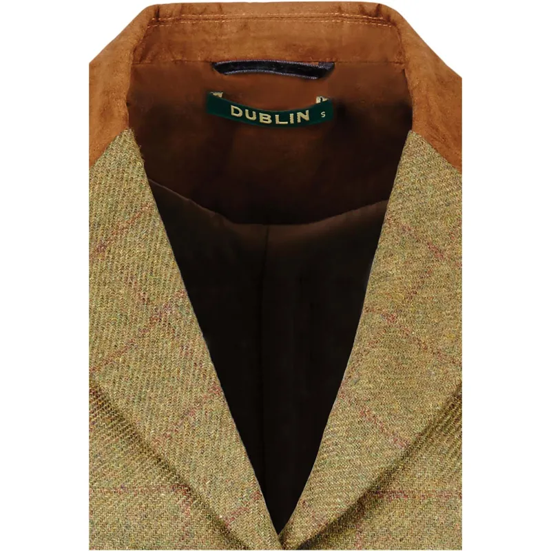 Dublin Albany Tweed Suede Collar Tailored Jacket - Brown-1
