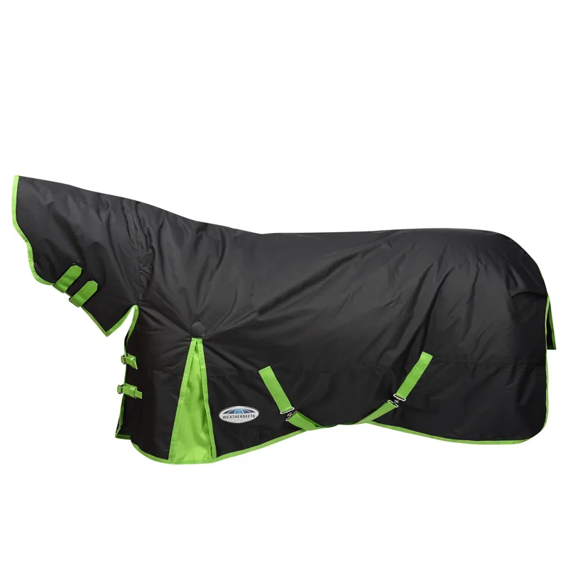 WeatherBeeta ComFiTec Classic 300g Combo Neck Turnout Rug - Black/Lime-2